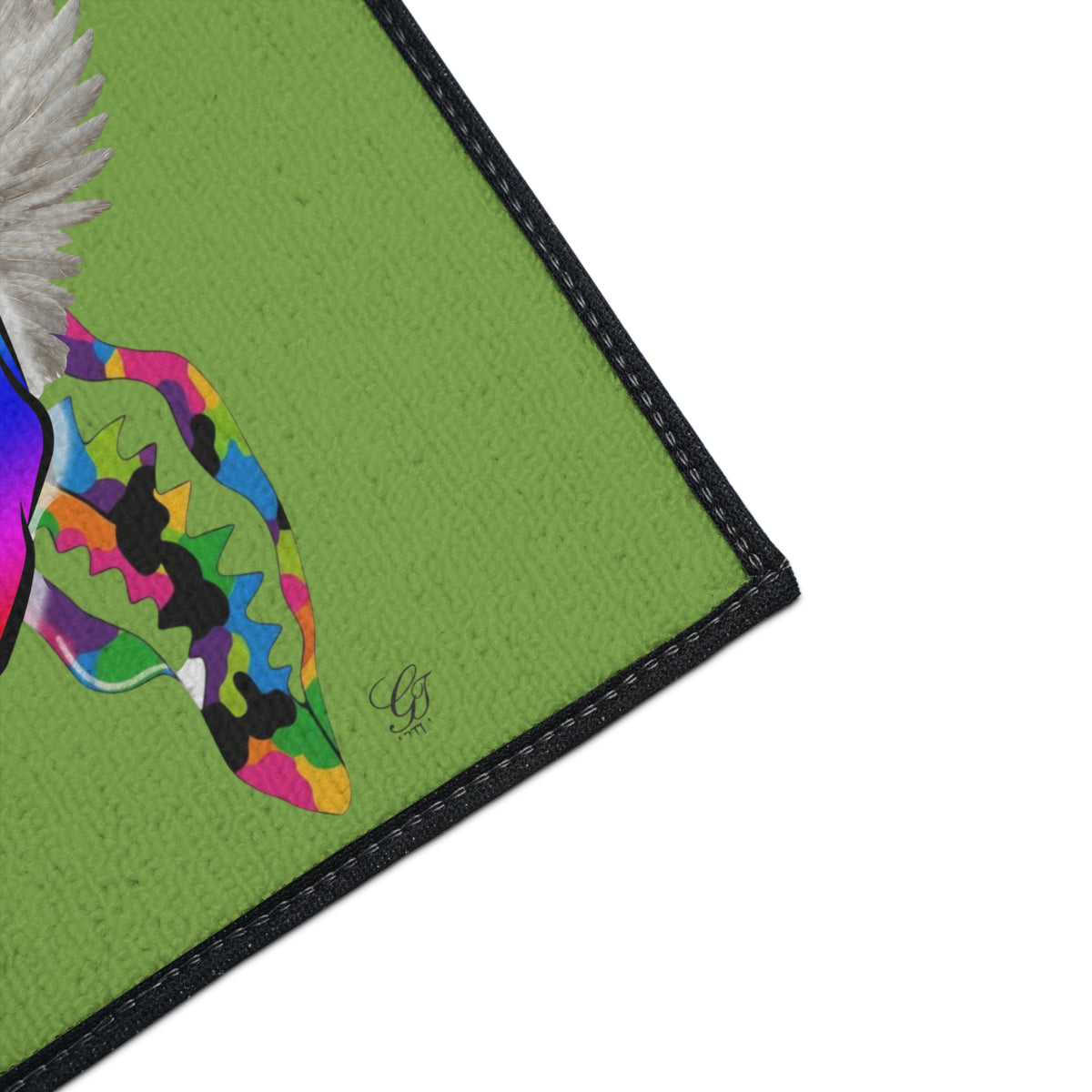 Rainbow Alien with Wings  Floor Mat | UFO, Colorful Space Design