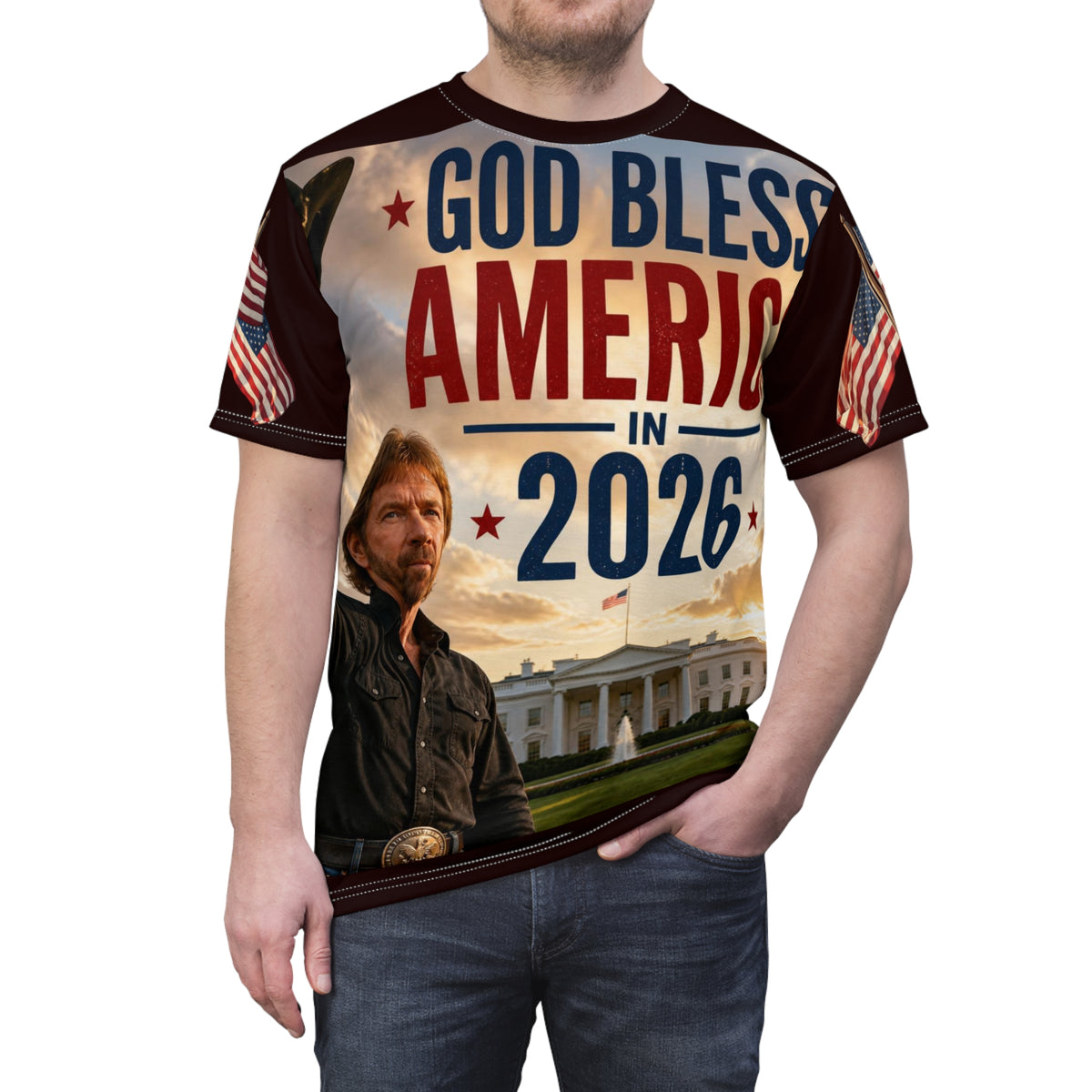 God Bless America 2026 Norris Fan Gear Designer T-shirt by GT Artland