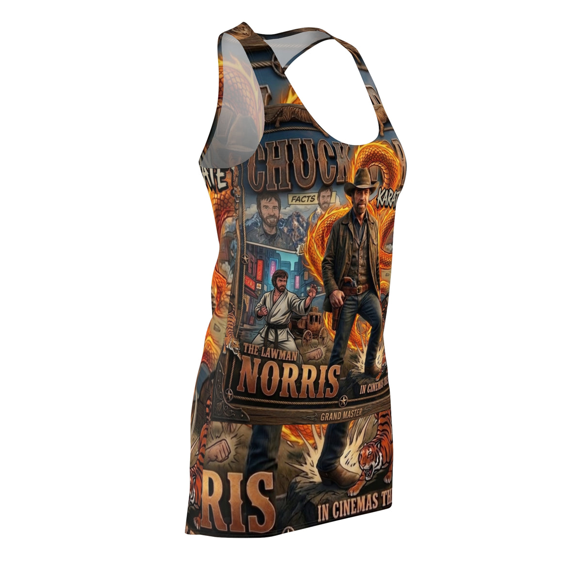 Vintage Action Movie Poster Racerback Dress | All-Over Print by GT Artland
