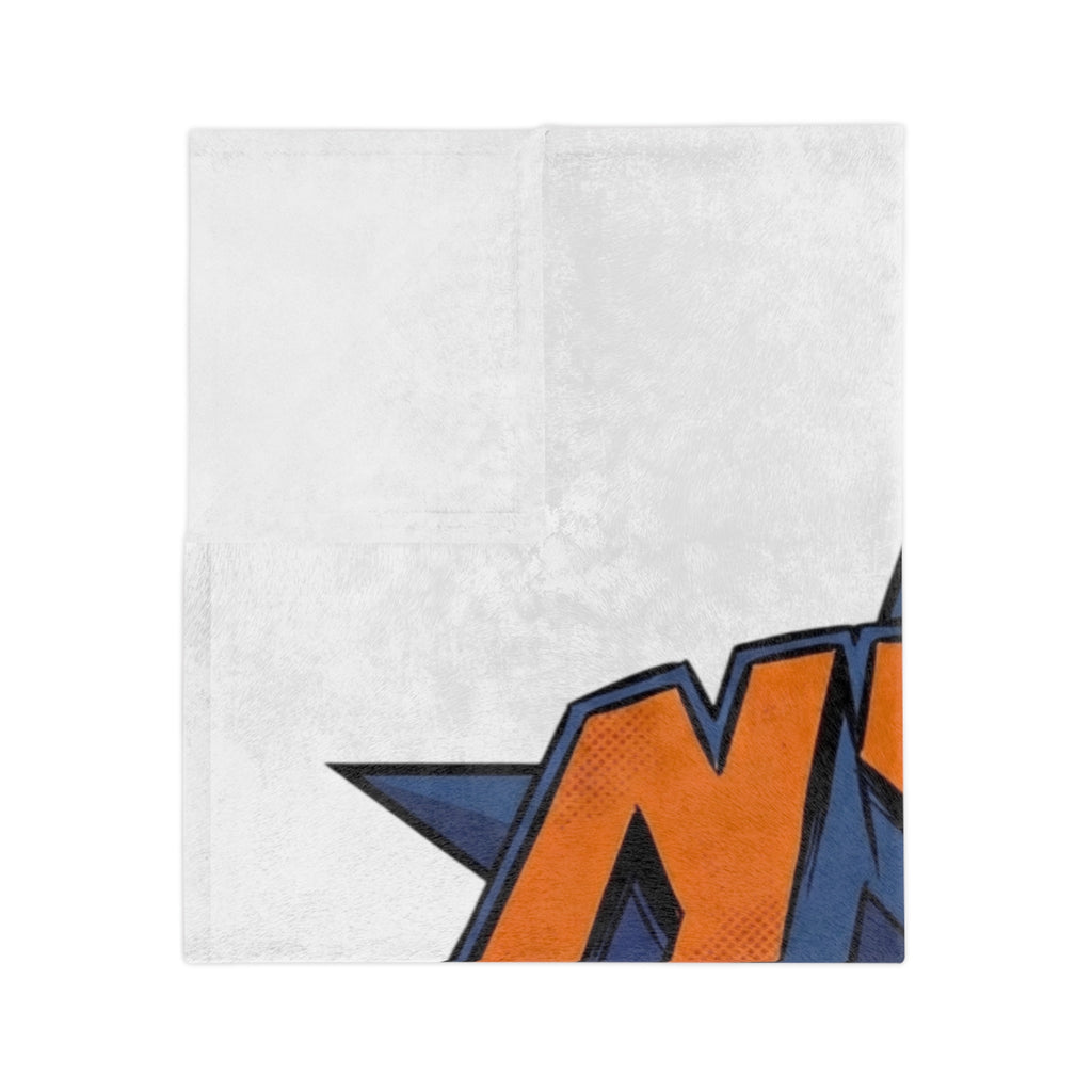 NYC Dripping Basketball Velveteen Microfiber Blanket | Sports City Logo Throw by GT Artland
