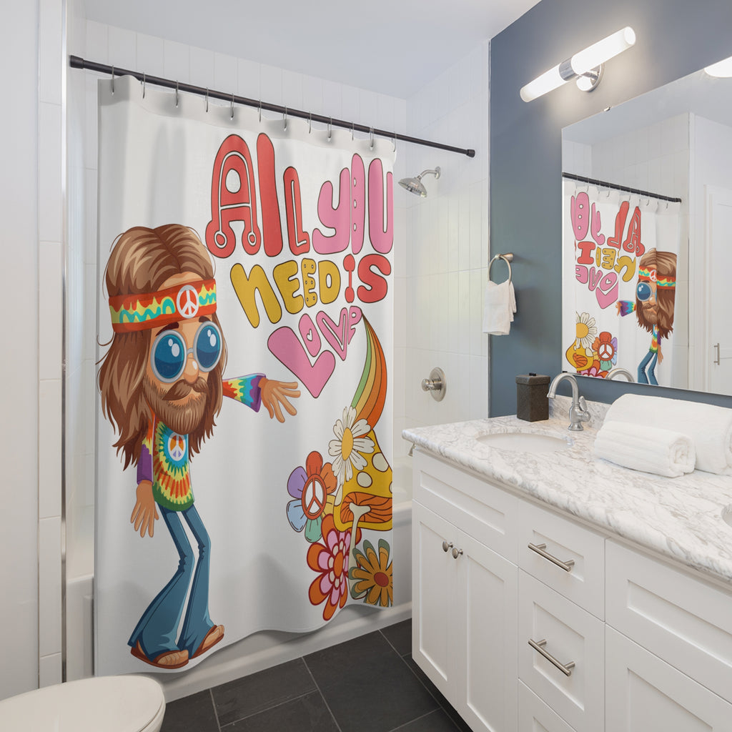 70's Hippie Love  Shower Curtain | Bathroom