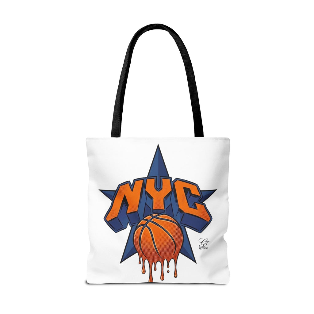NYC Dripping Basketball Tote Bag | City Basketball Design by GT Artland