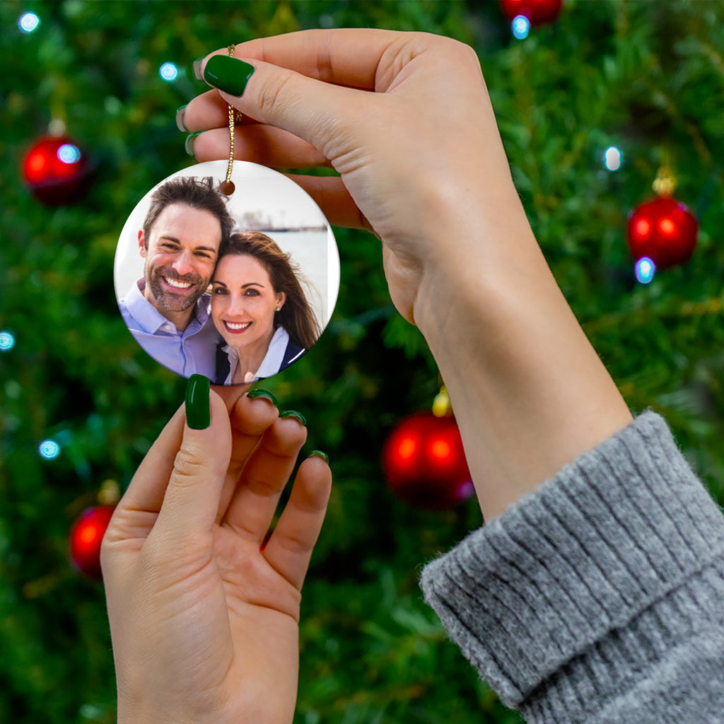 Personalized Photo Ceramic Ornament — Custom Round Holiday Keepsake (4 Shapes) by GT Artland