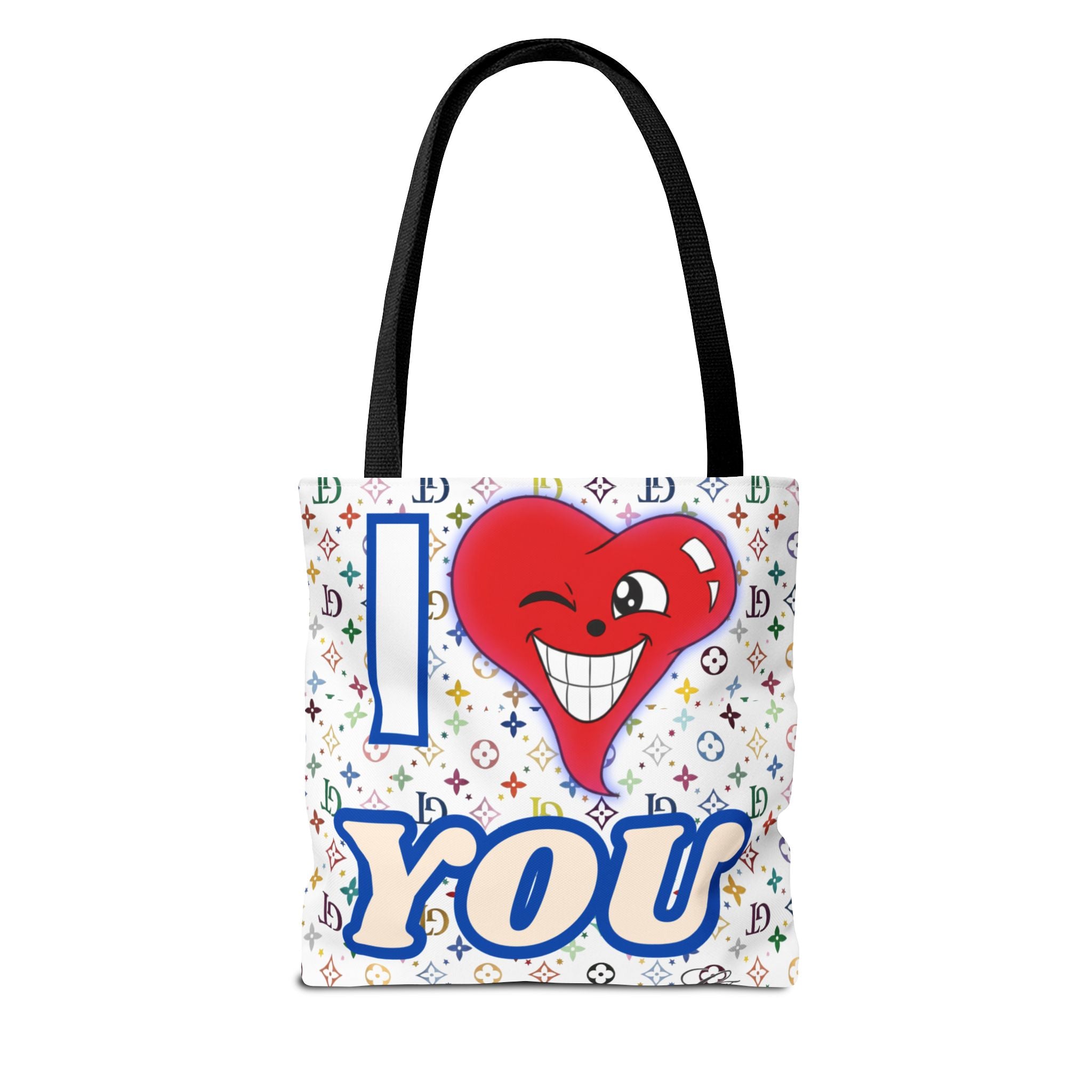 I Heart You Graphic Tote Bag – Cute Winking Heart Love Print by GT Artland