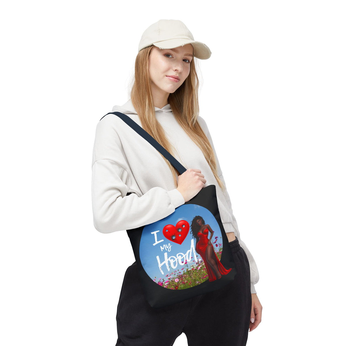 I Love My Hood tote bag | All-over print handbag