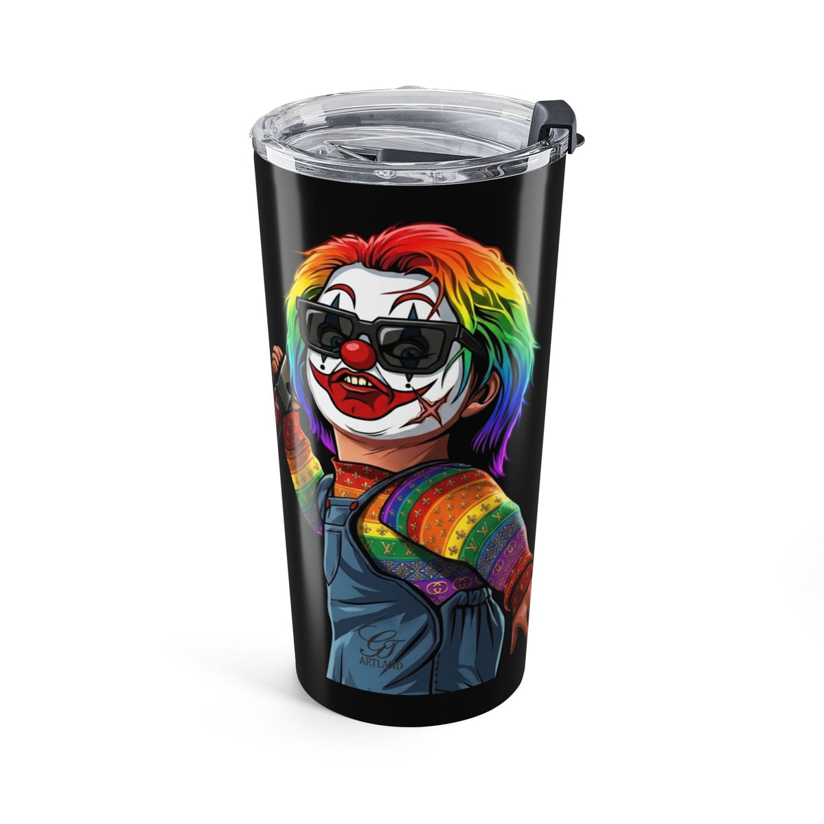 Rainbow Psycho Slasher Halloween Dark Horror 20oz Tumbler by GT Artland