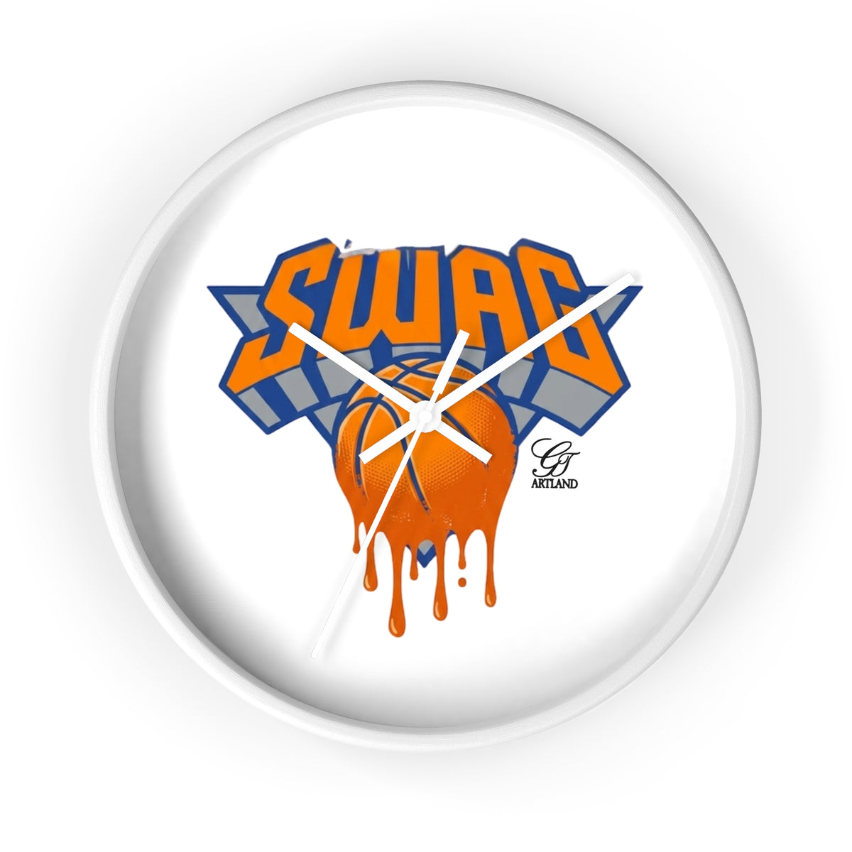 Swag Dripping Basketball Wall Clock | Urban Sports Room Decor by GT Artland