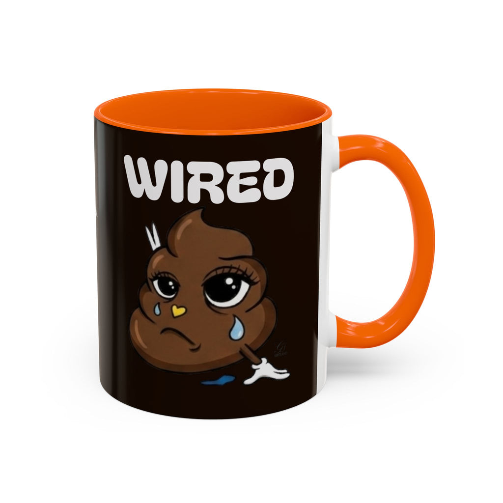 Coffee Mug - "Wired" Cute Poop Emoticon Design (11/15 oz) by GT Artland
