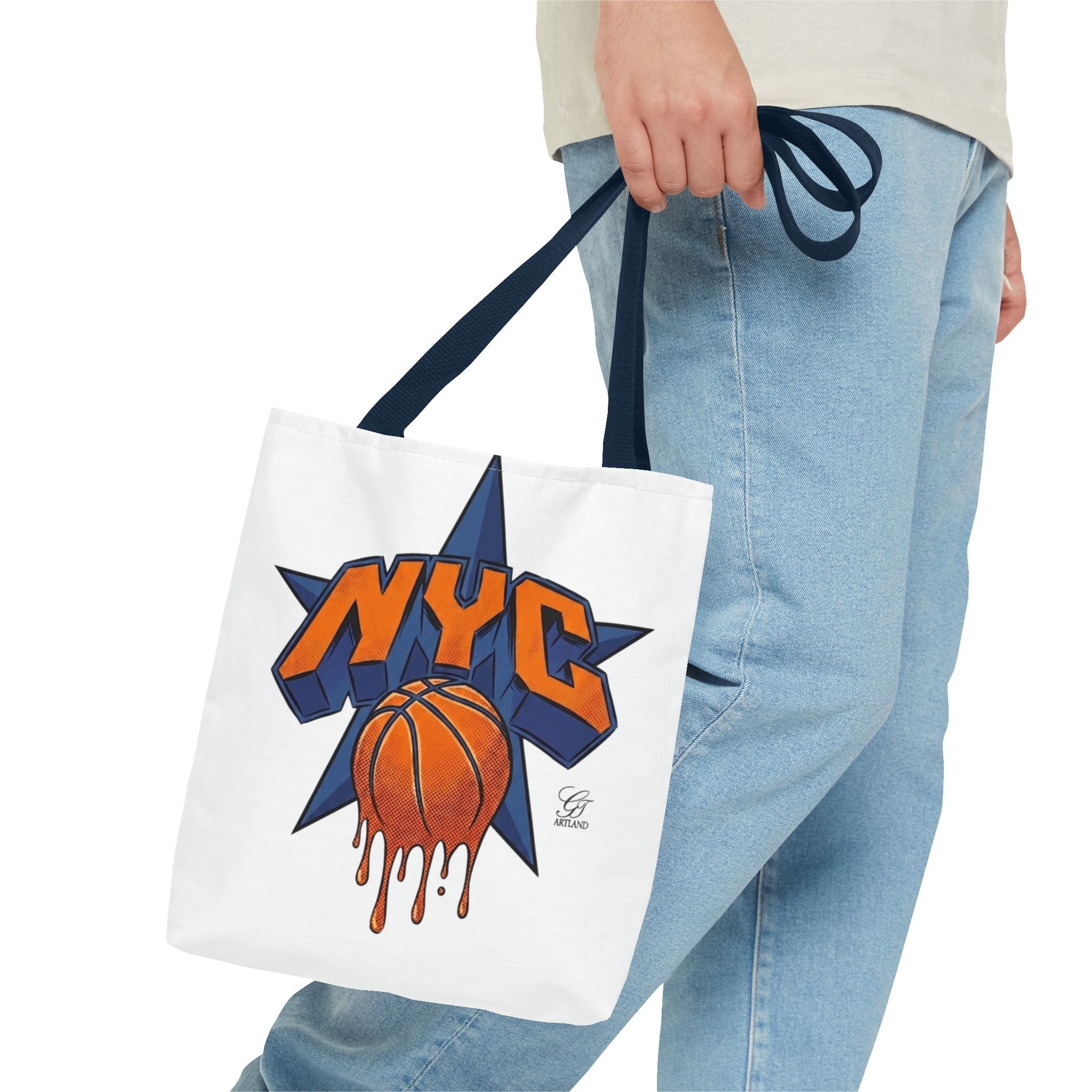 NYC Dripping Basketball Tote Bag | City Basketball Design by GT Artland