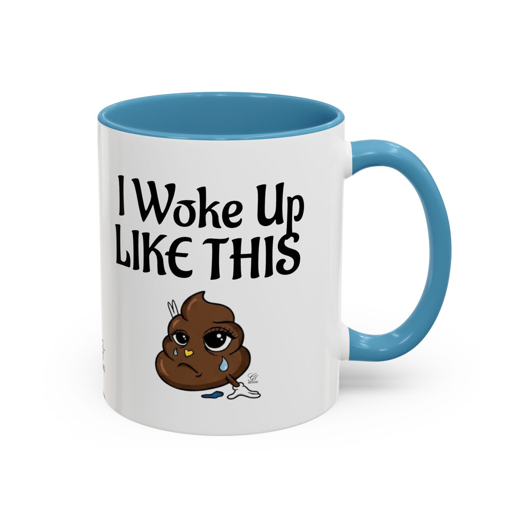 I Woke Up Like This Coffee Mug – Funny Poop Emoji Designer Accent Mug (11/15oz) by GT Artland