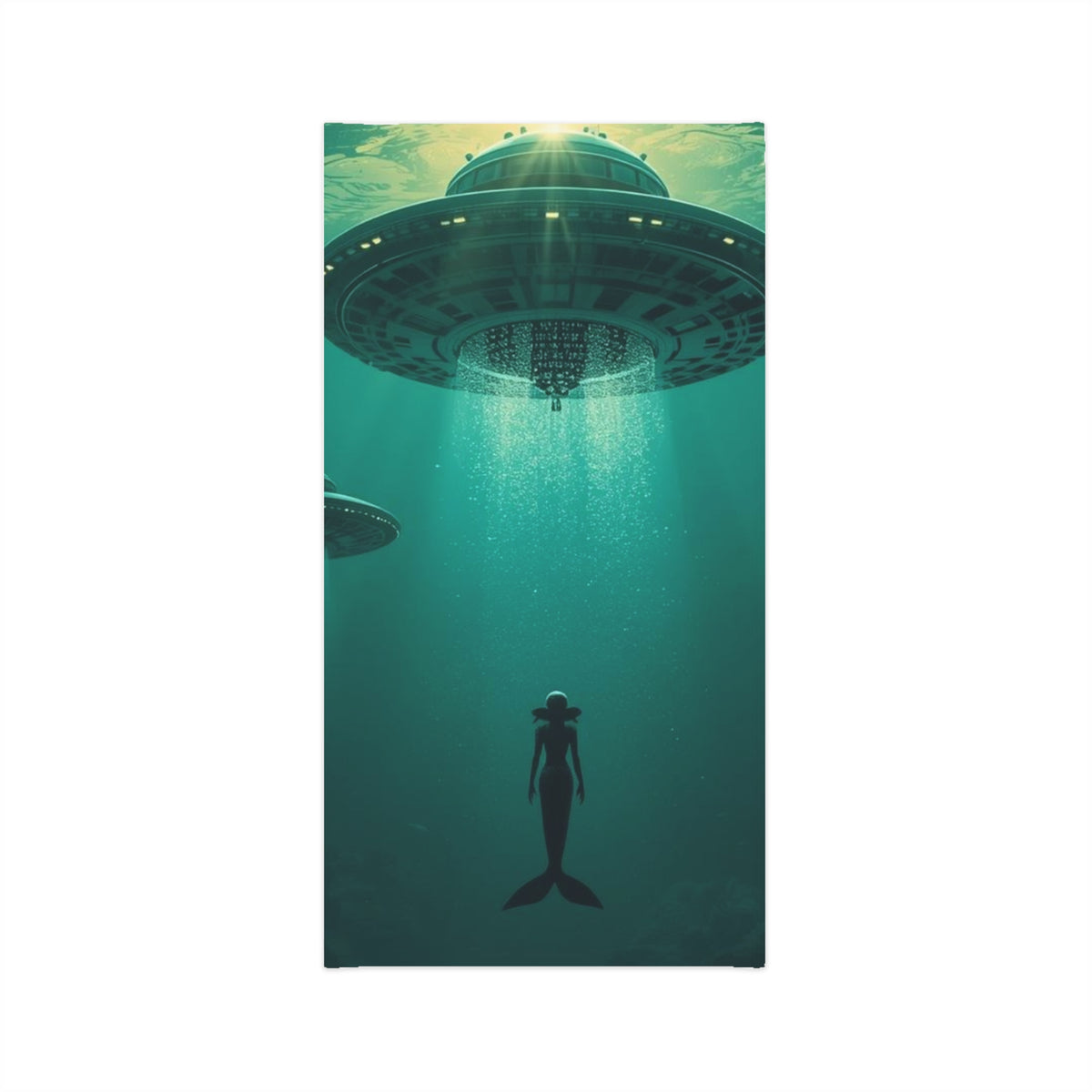Mermaid Abduction Neck Gaiter | Alien Underwater Scene Face Covering