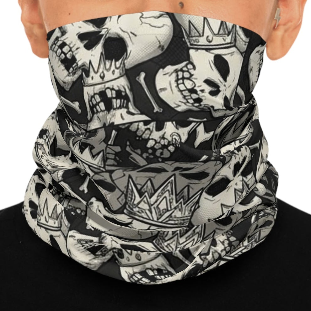 Exotic Skull Crown Neck Gaiter — Gothic Skull Seamless Face Mask by GT Artland