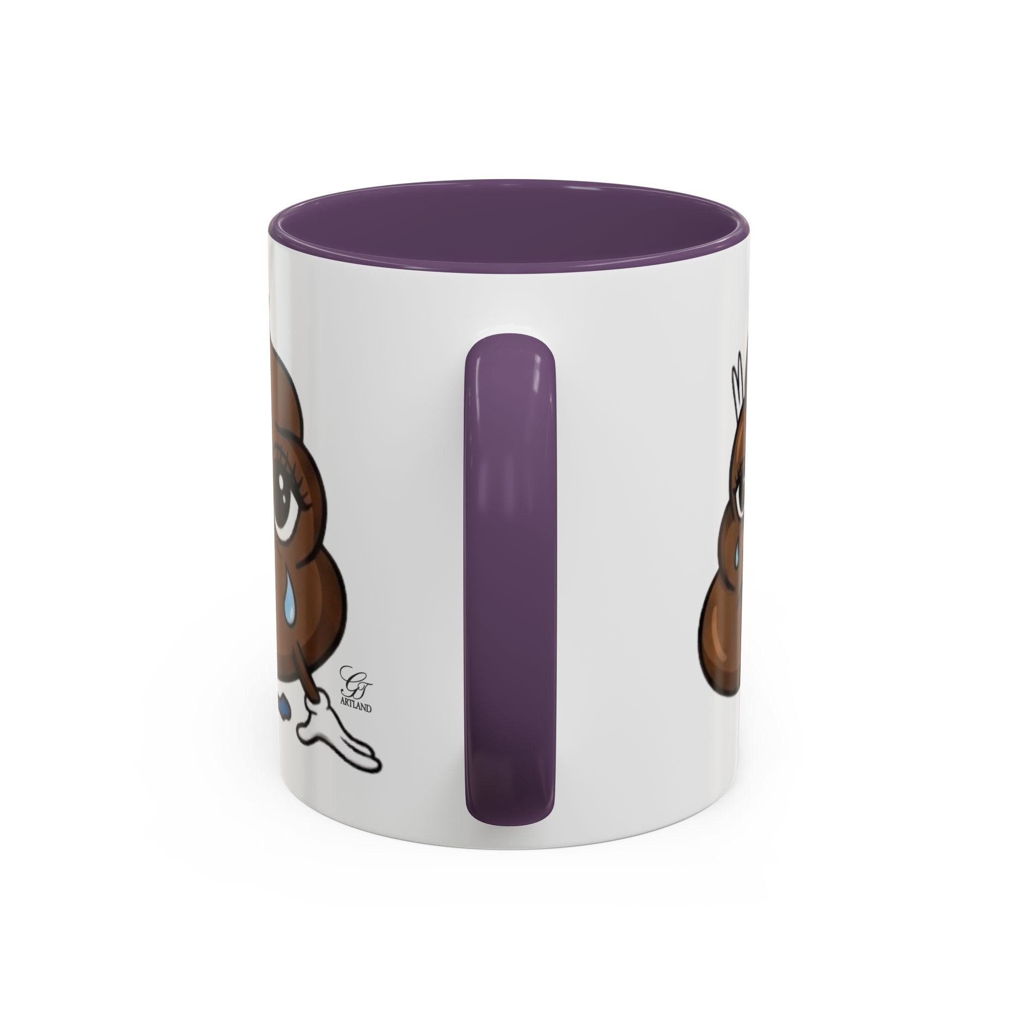 Sad Poop Emoji Coffee Mug — Funny Kawaii Gag Gift Accent Mug by GT Artland