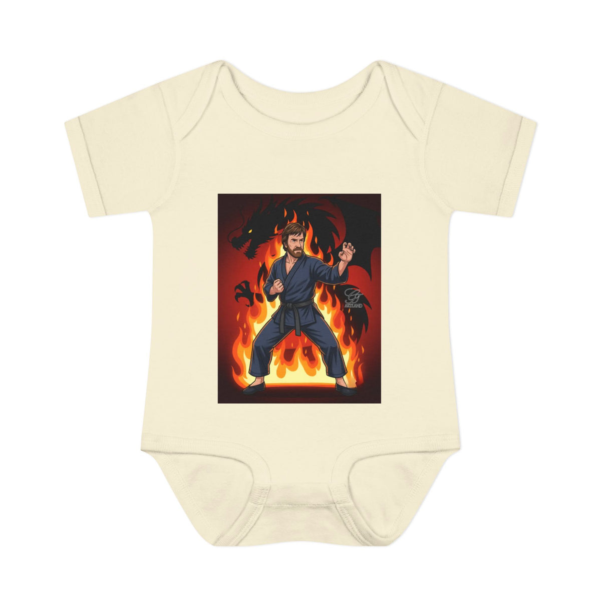 Flame Ninja Infant Bodysuit | Dragon Fire Martial Arts Baby Onesie
