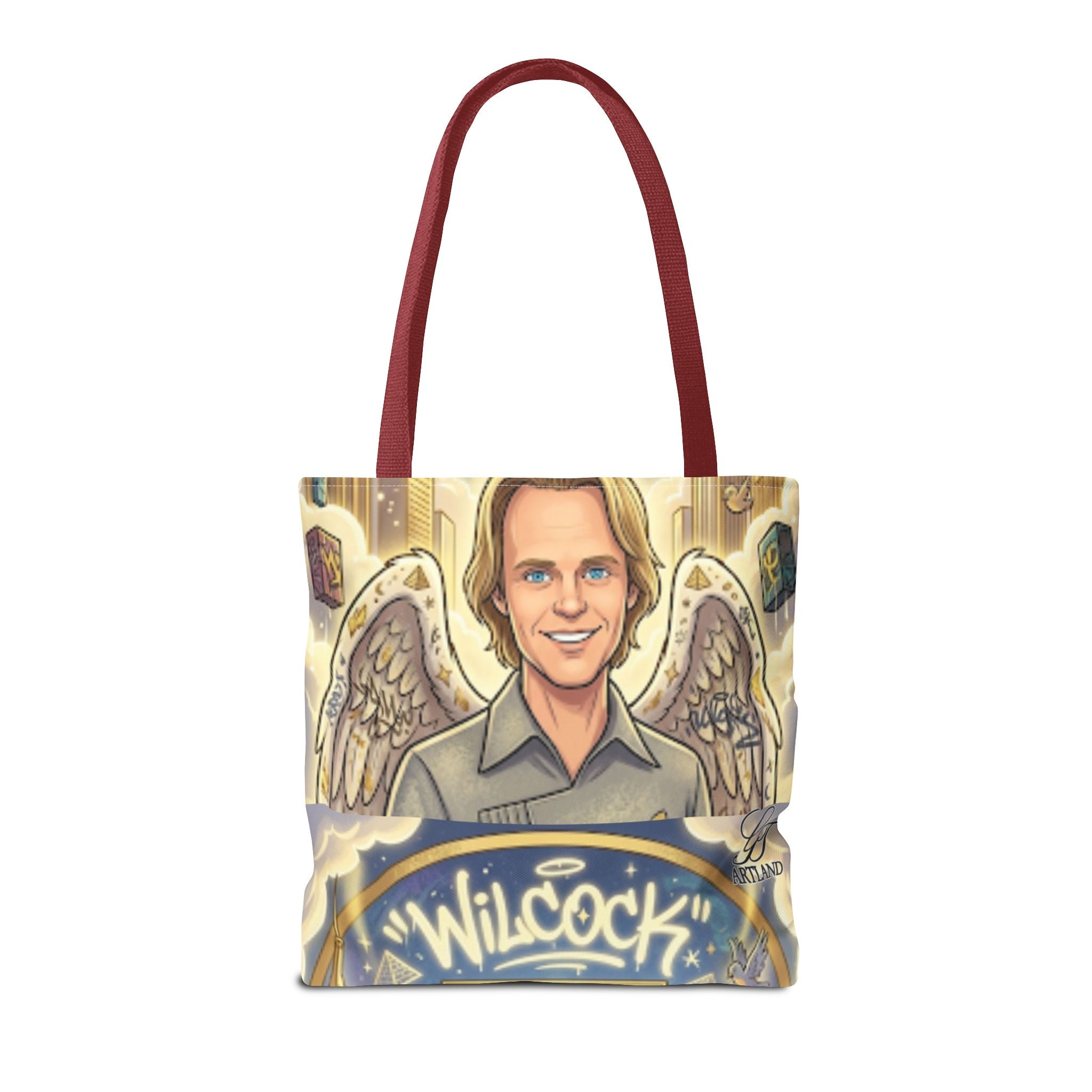Wilcock Angel Wings Portrait Tote Bag – Illustrated Memorial/Tribute Carryall by GT Artland