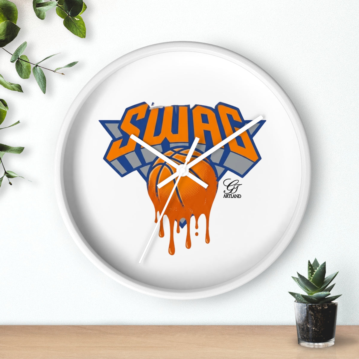 Swag Dripping Basketball Wall Clock | Urban Sports Room Decor by GT Artland