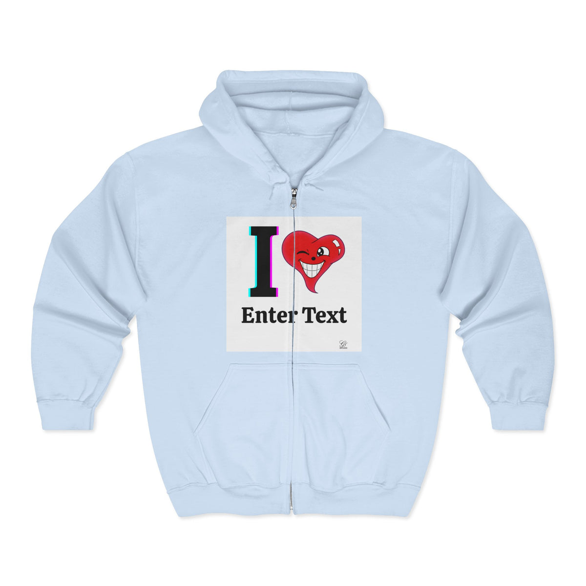Unisex I LOVE Heavy Blend Full Zip Hooded Sweatshirt Hoodie | Full Zip Sweatshirt