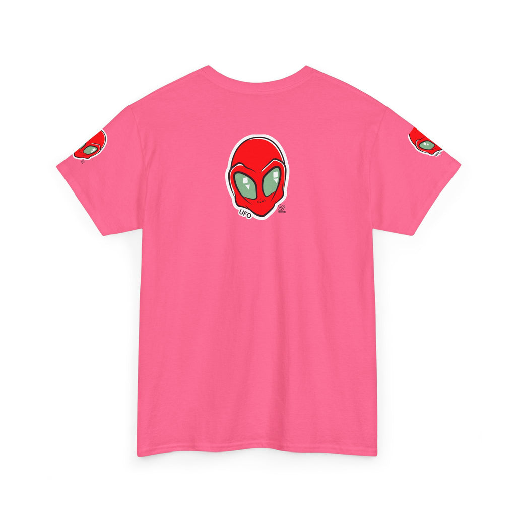 Red Alien Head UFO Tee | Retro Space Graphic T-Shirt