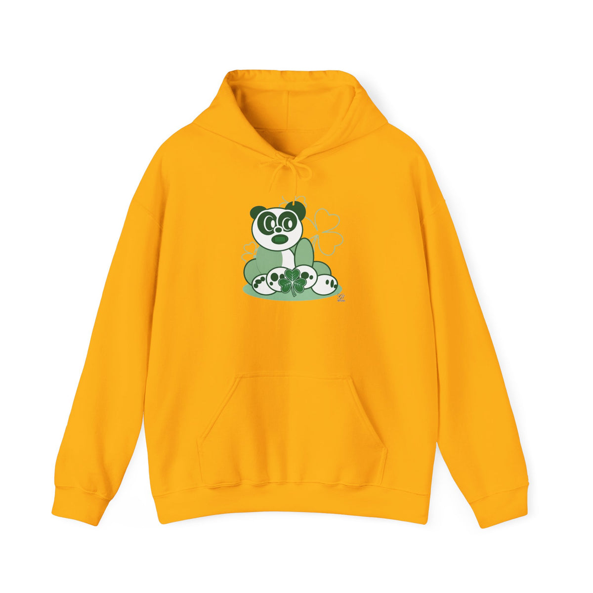 Green Panda with Bamboo Hoodie