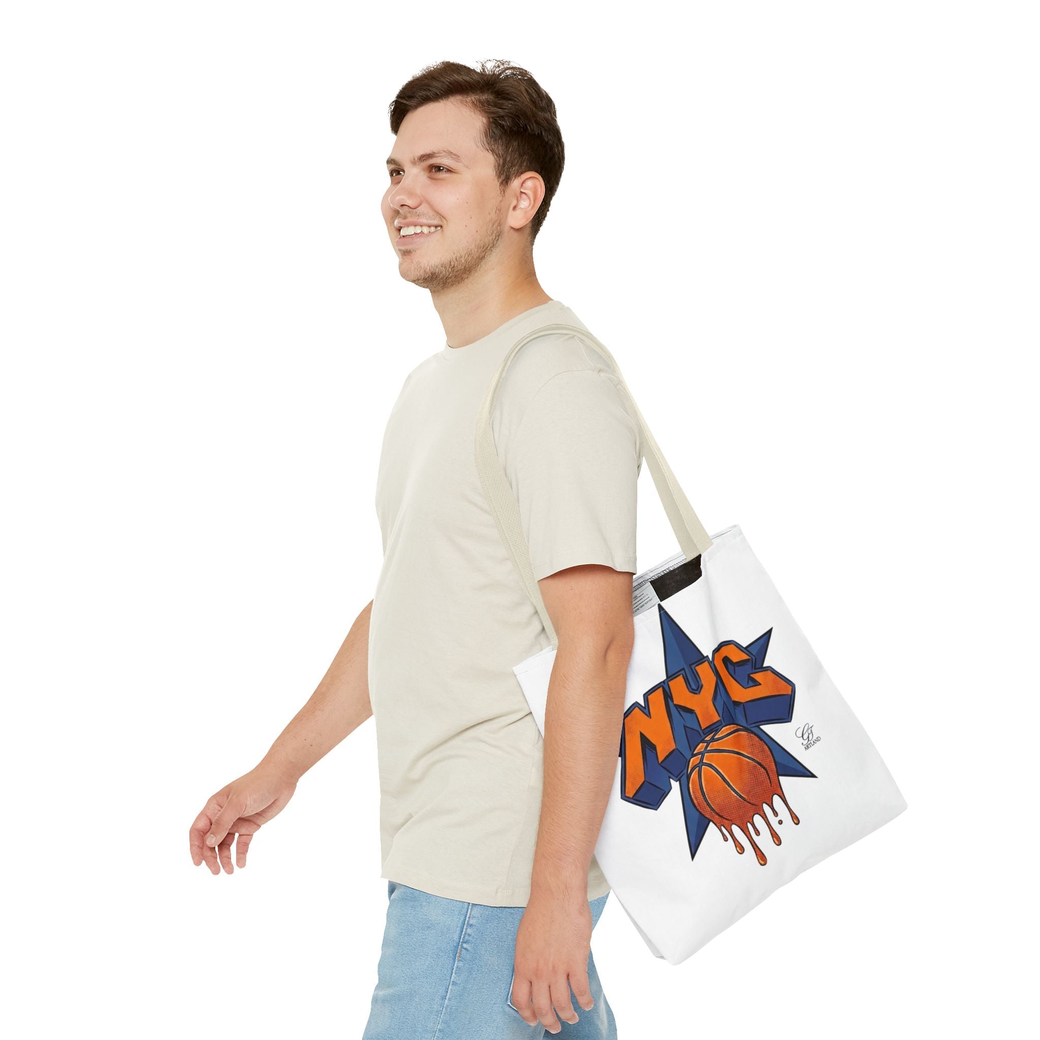 NYC Dripping Basketball Tote Bag | City Basketball Design by GT Artland