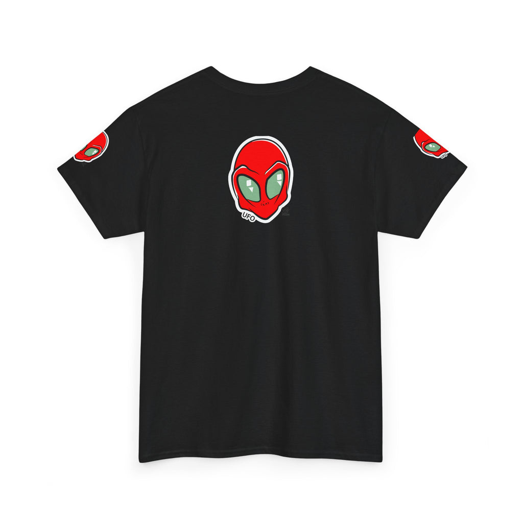 Red Alien Head UFO Tee | Retro Space Graphic T-Shirt