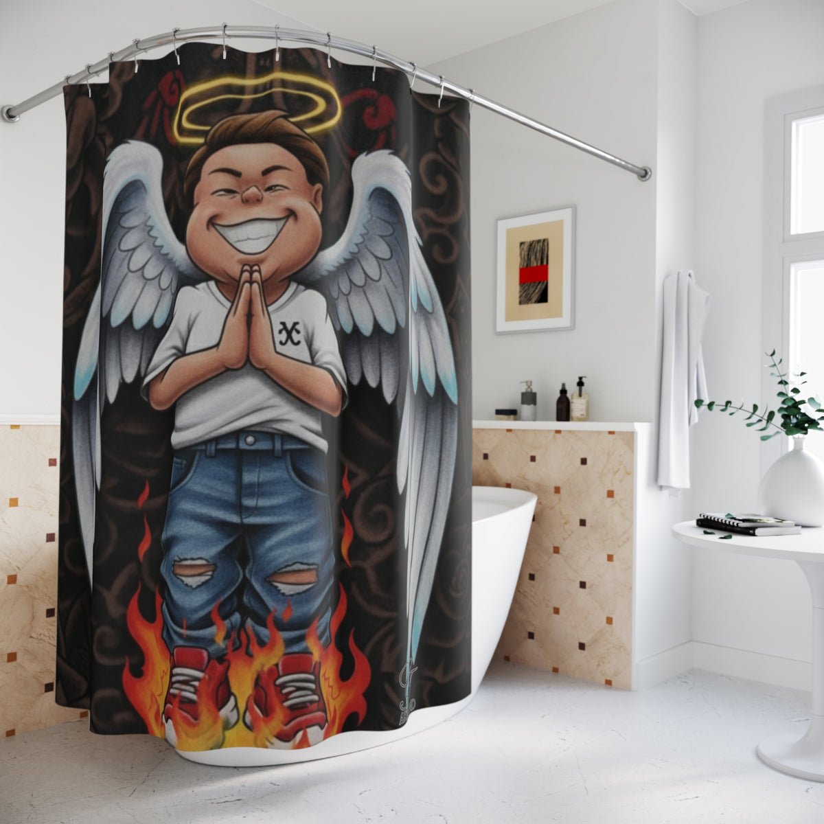 Ebony Angel Shower Curtains