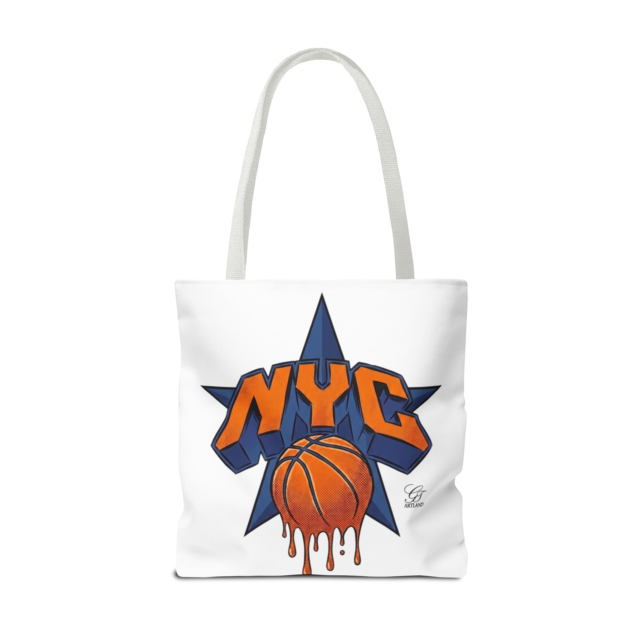 NYC Dripping Basketball Tote Bag | City Basketball Design by GT Artland