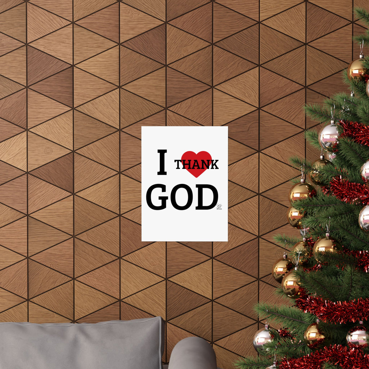 I Heart Thank God Poster | Matte Vertical Poster, Religious Wall Art by GT Artland