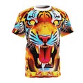 Roaring Neon Tiger Tee | All-Over Print Shirt by GT Artland