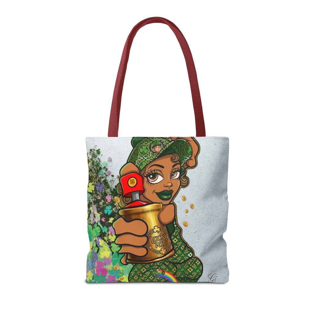 "Lucky Art" Spray Can Ebony Couple (Boy/Girl) St Patrick Theme Designer Tote Bag by GT Artland
