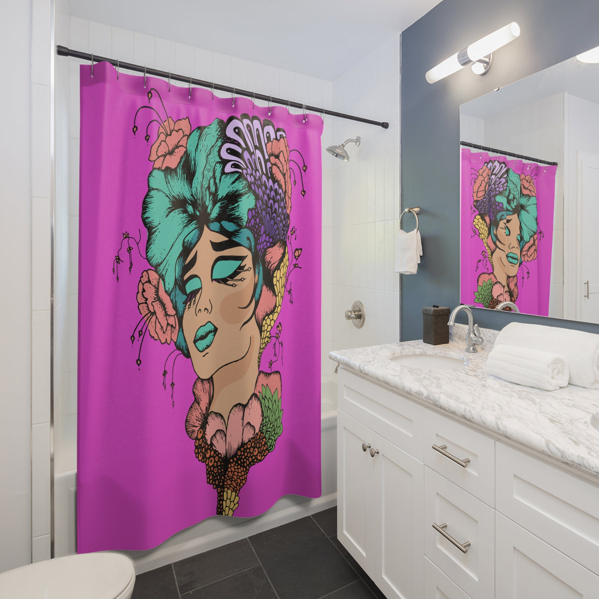 Tropical Floral Seashelld Beauty Shower Curtain - Bathroom