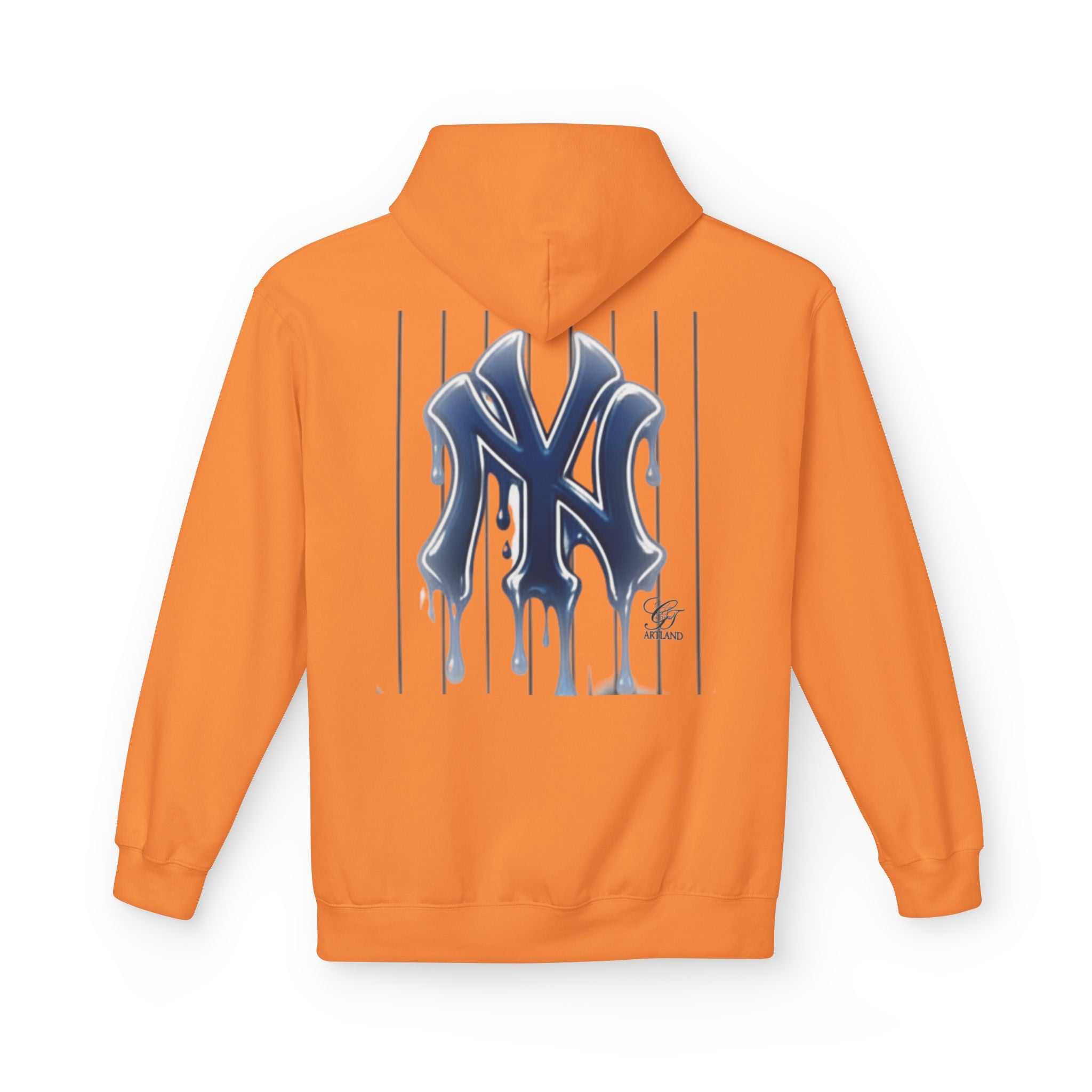 Dripping NY Fan Gear Logo Hoodie | Baseball Pinstripe Streetwear by GT Artland