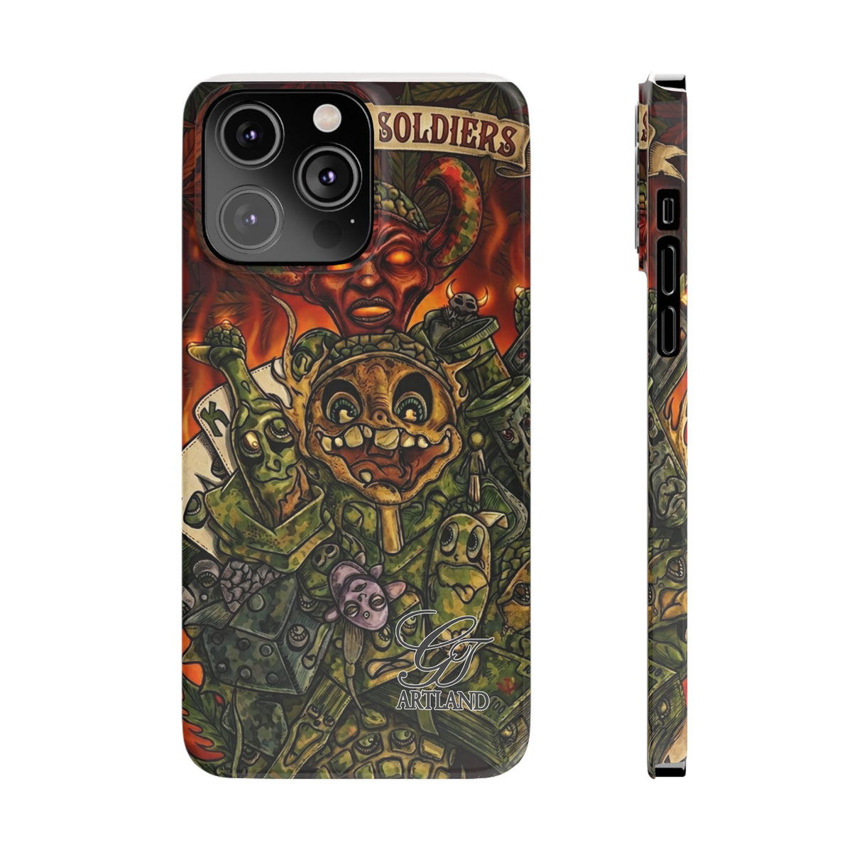 Devils Army Illustration Slim Phone Case | Horror Soldier Art by GT Artland
