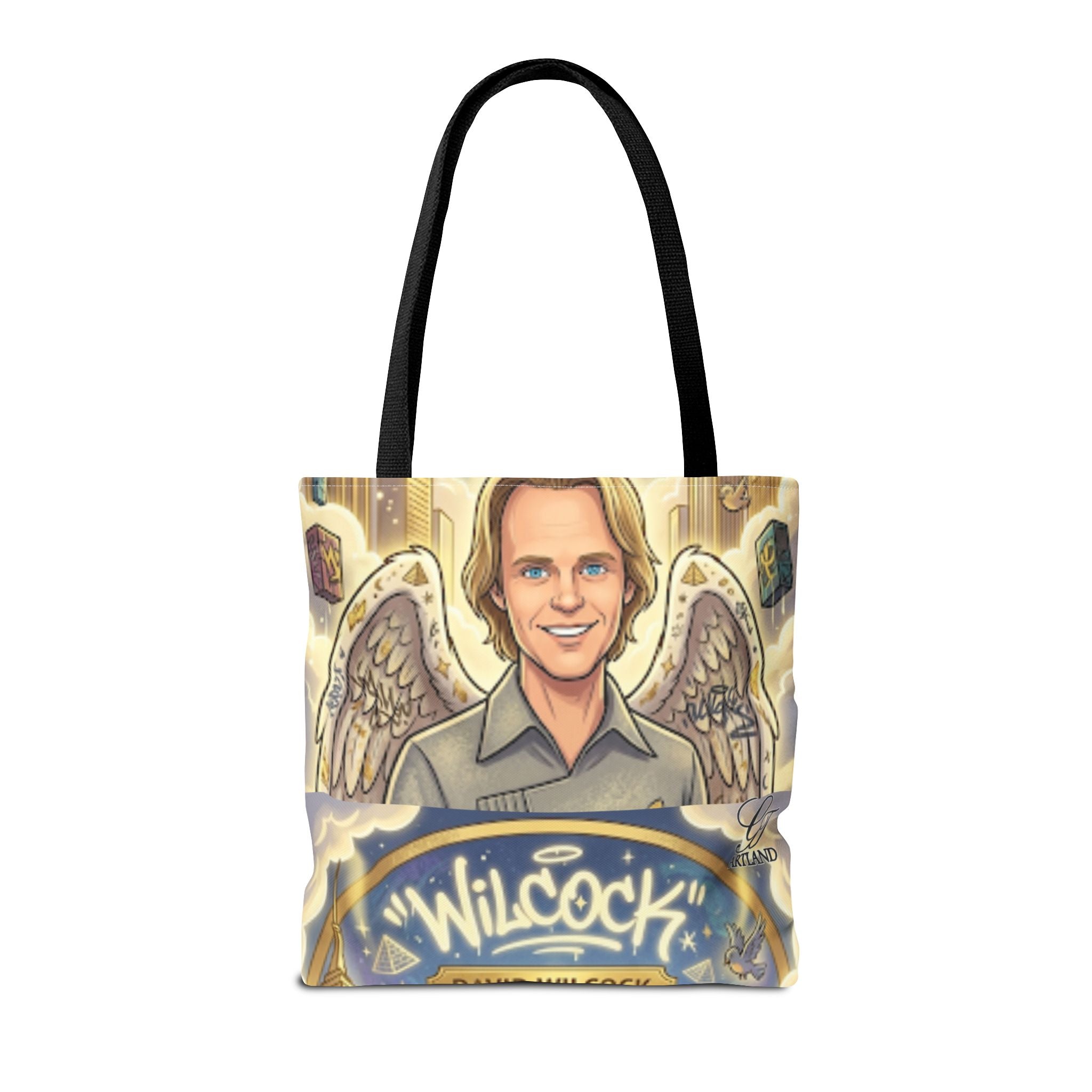 Wilcock Angel Wings Portrait Tote Bag – Illustrated Memorial/Tribute Carryall by GT Artland