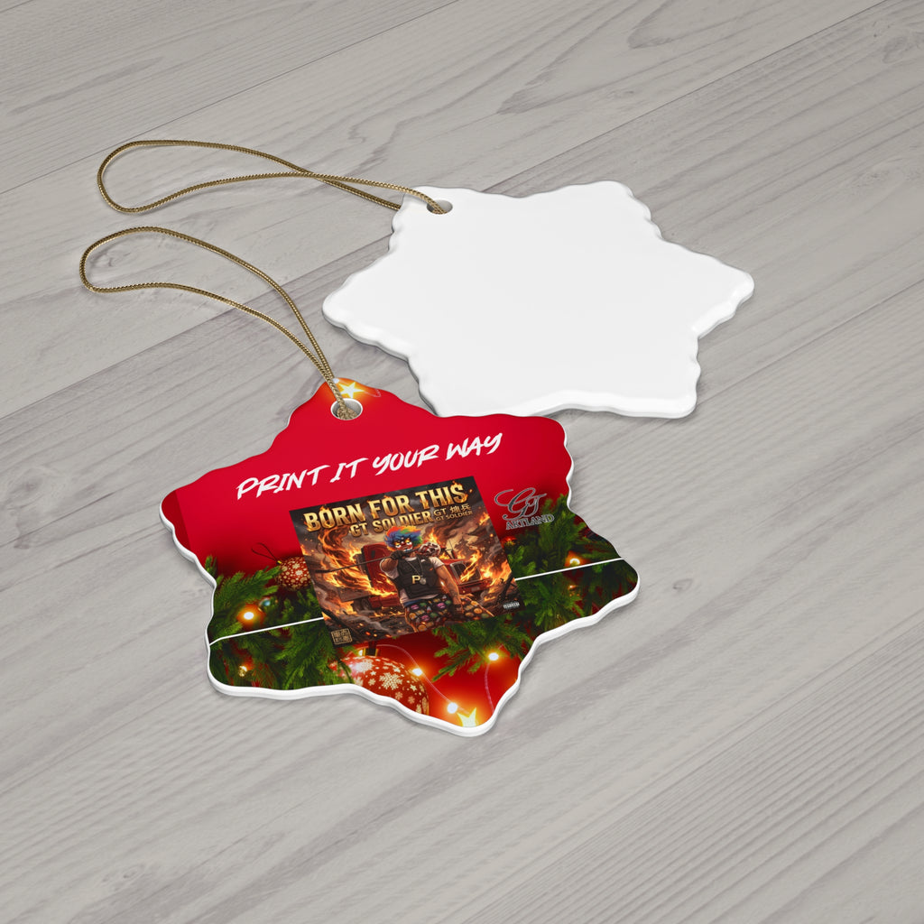 Ceramic Ornament - "Print It Your Way" Custom Round Holiday Keepsake by GT Artland