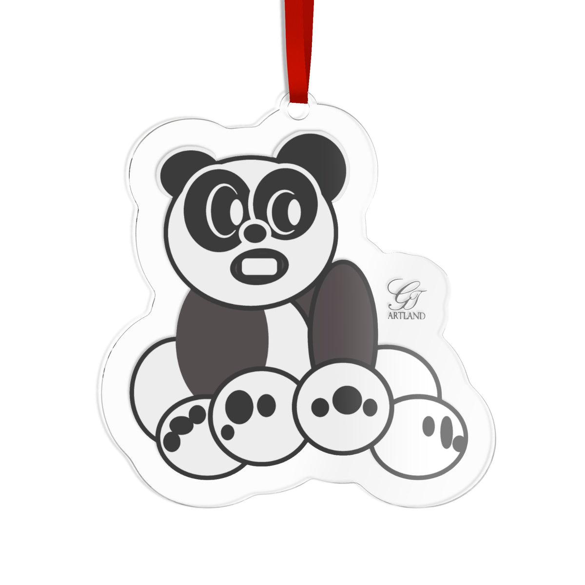 Cute Panda Acrylic Ornament by GT Artland