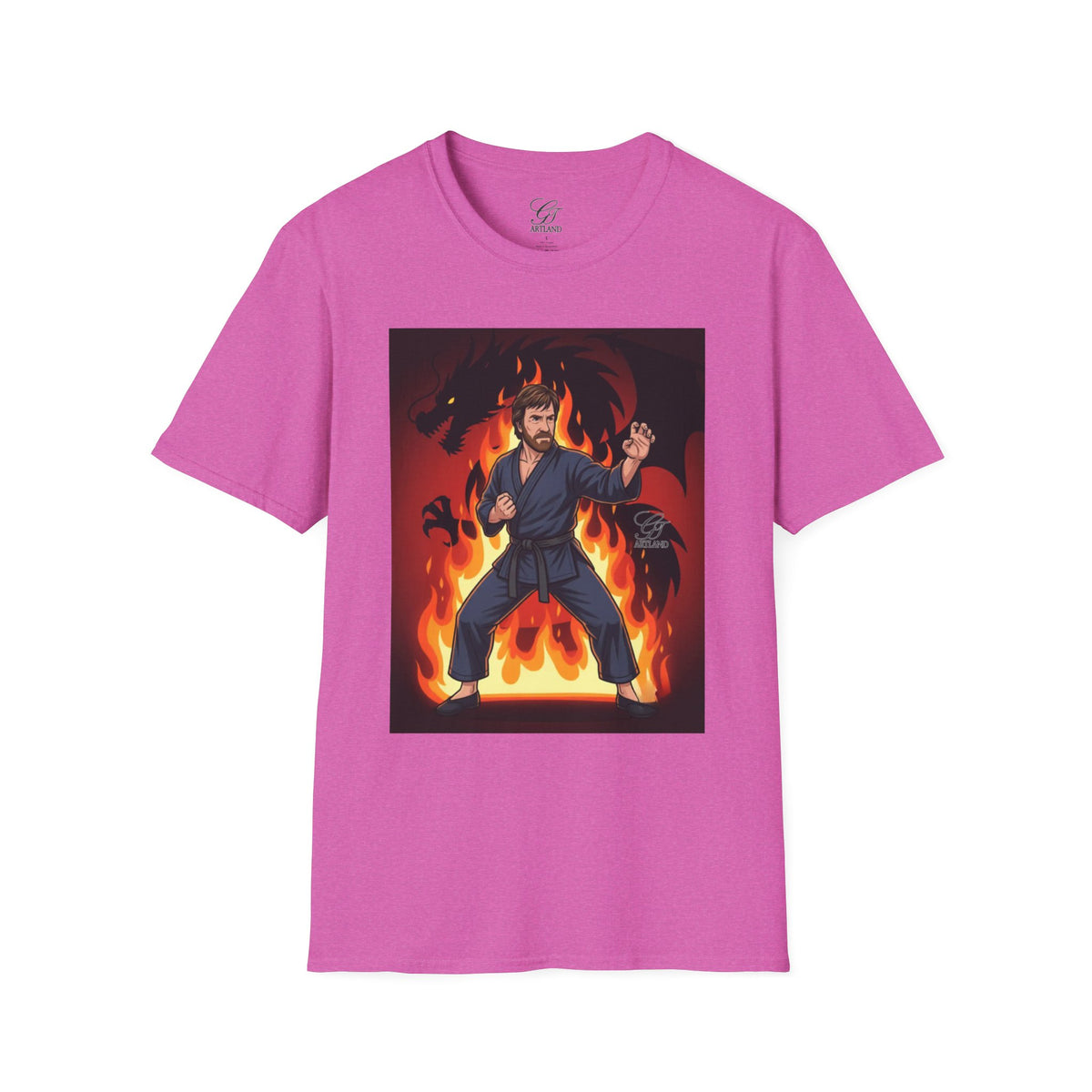Karate Demon Chuck Norris Karate Fighter T-Shirt | Martial Arts Flame Illustration by GT Artland