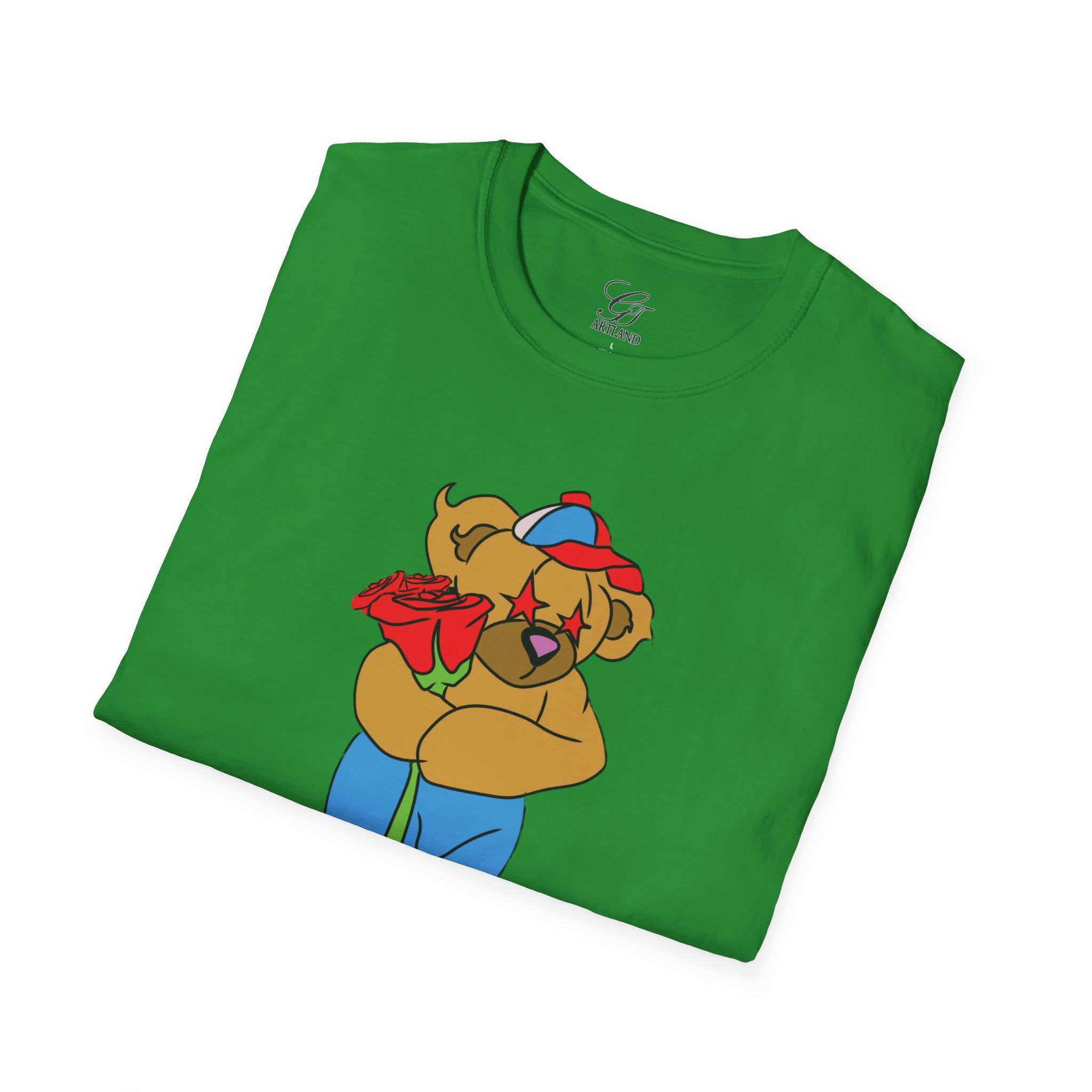 Cartoon Bear with Swag Graphic T-Shirt - Tee
