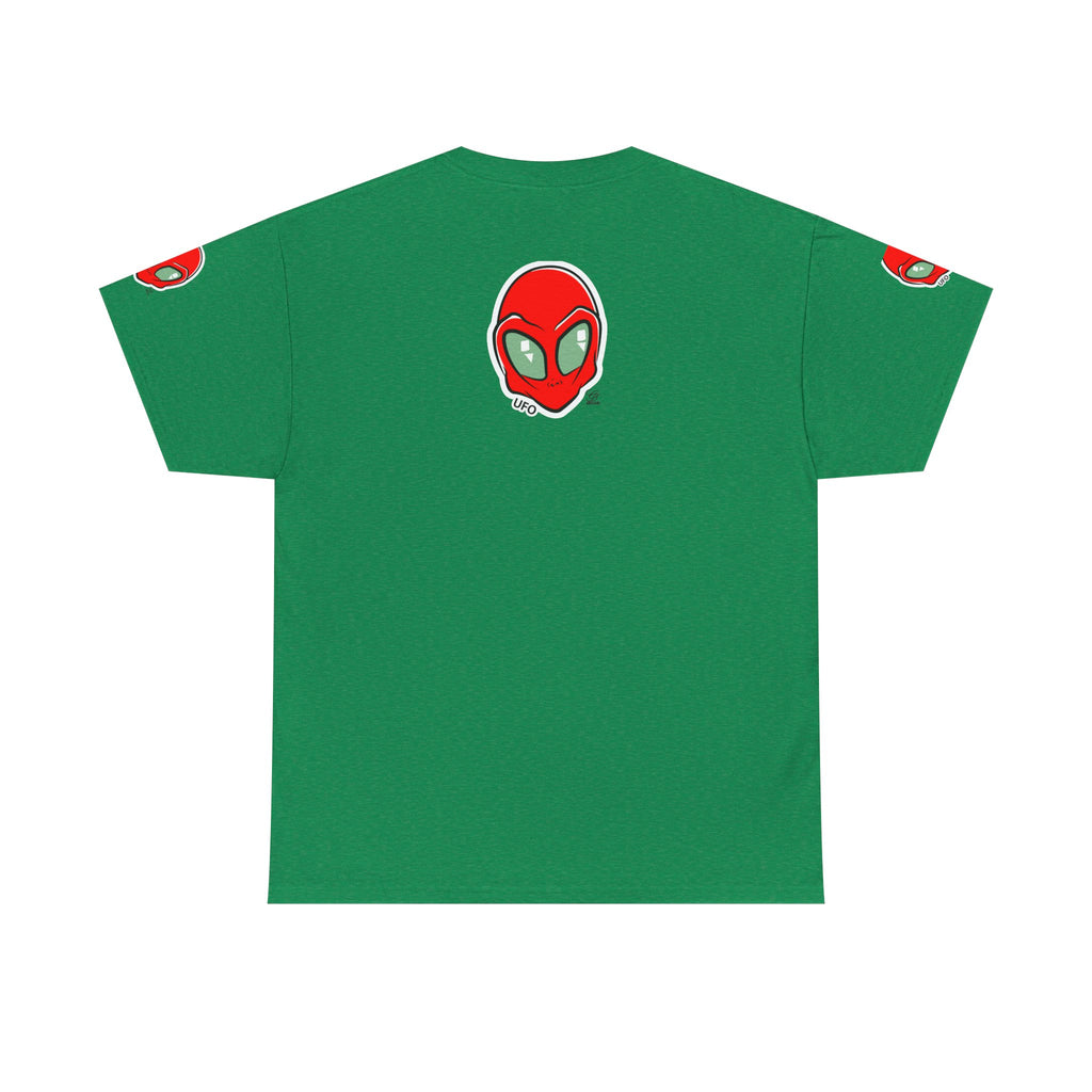 Red Alien Head UFO Tee | Retro Space Graphic T-Shirt