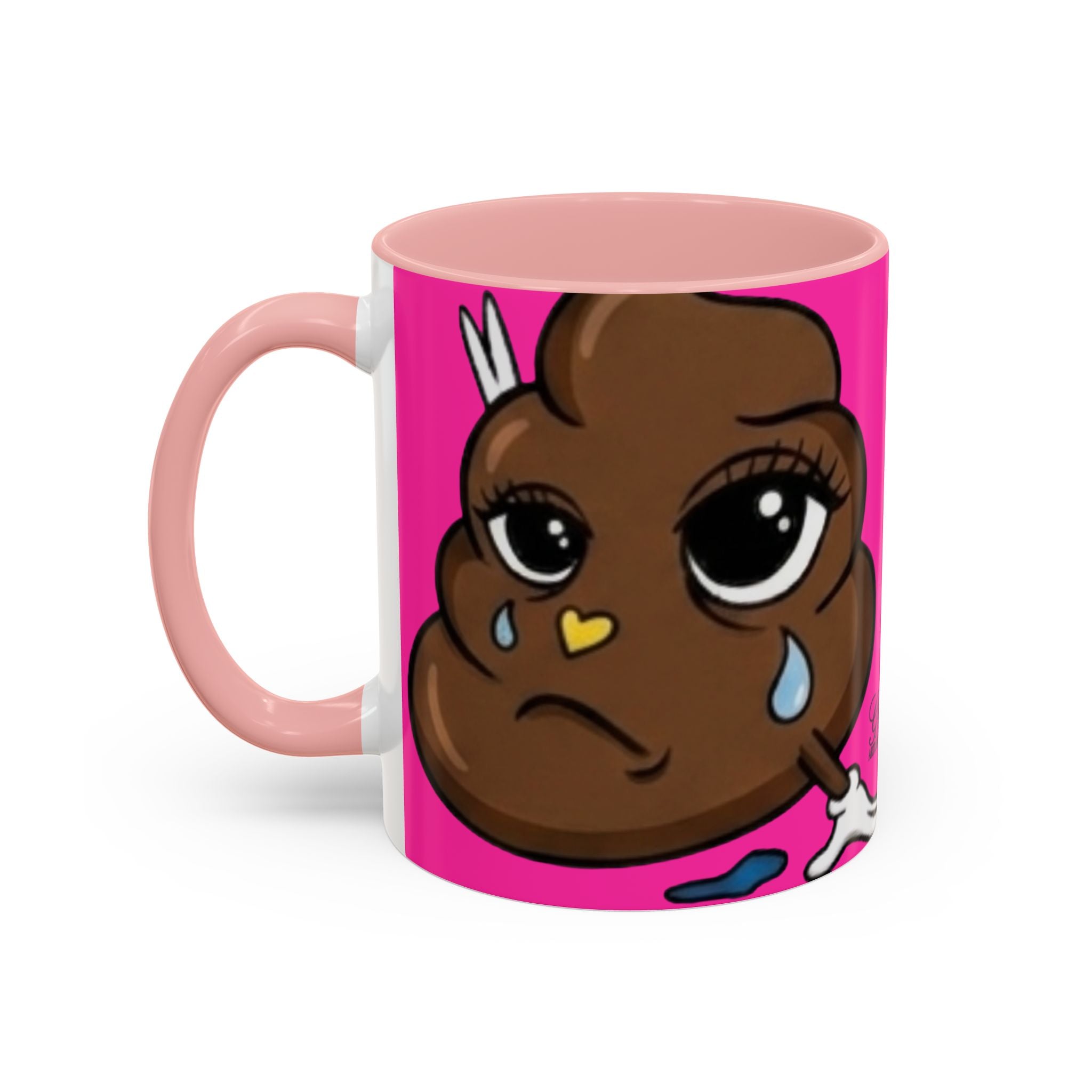 Coffee Mug — "I Woke Up Like This"  Poop Emoji Funny Pink Novelty Mug by GT Artland