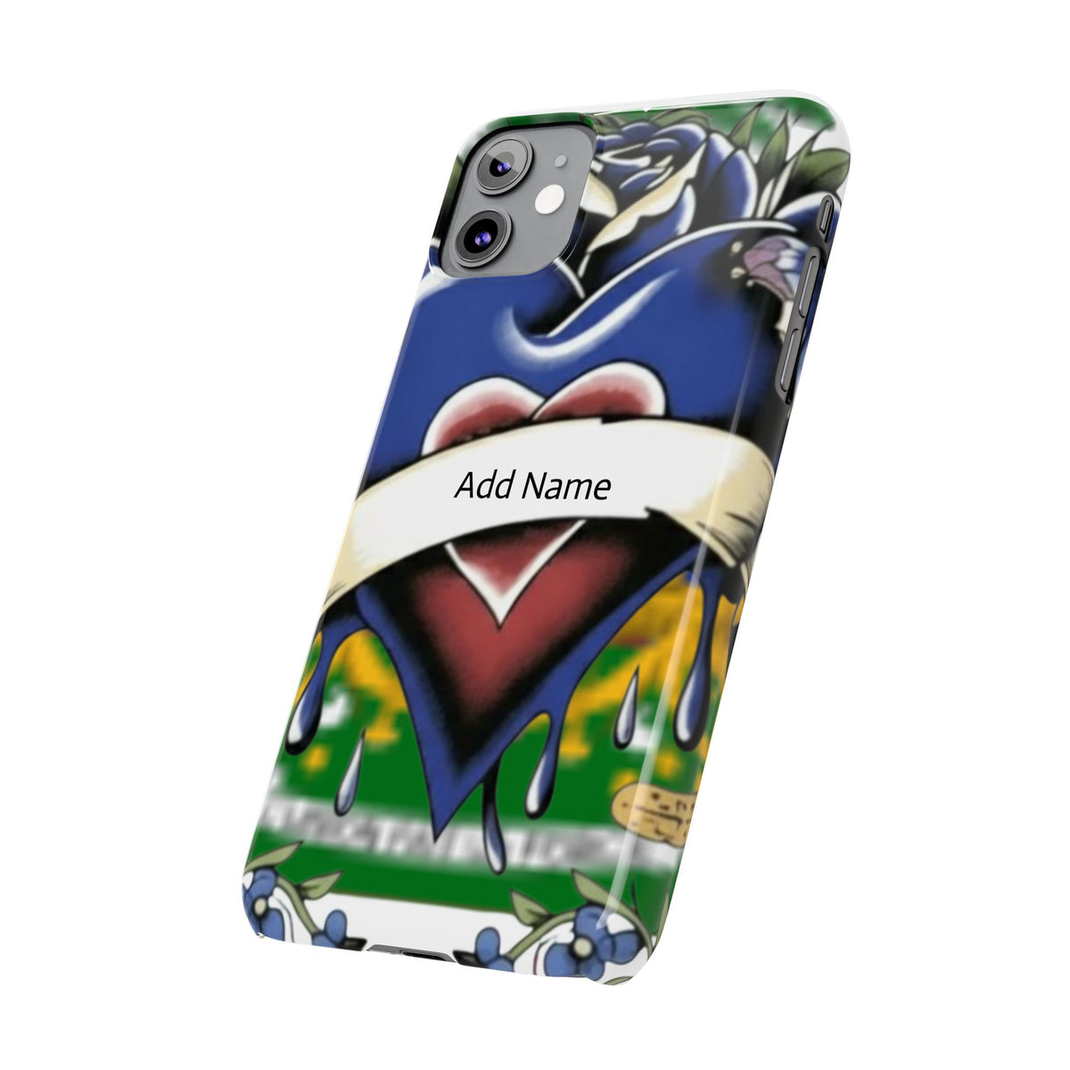 Blue Rose Garden Urban Styled Illustration Slim Phone Case |  by GT Artland