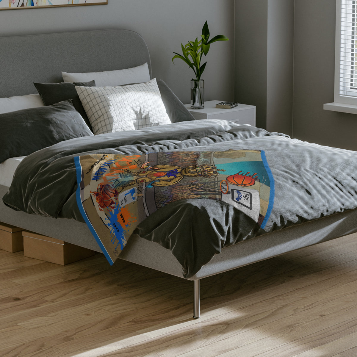 Street Air Brushing Basketball Teddy  Blanket