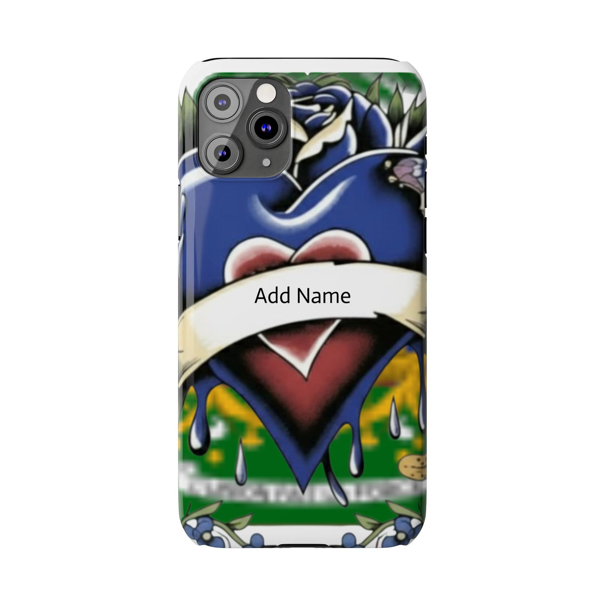 Blue Rose Garden Urban Styled Illustration Slim Phone Case |  by GT Artland