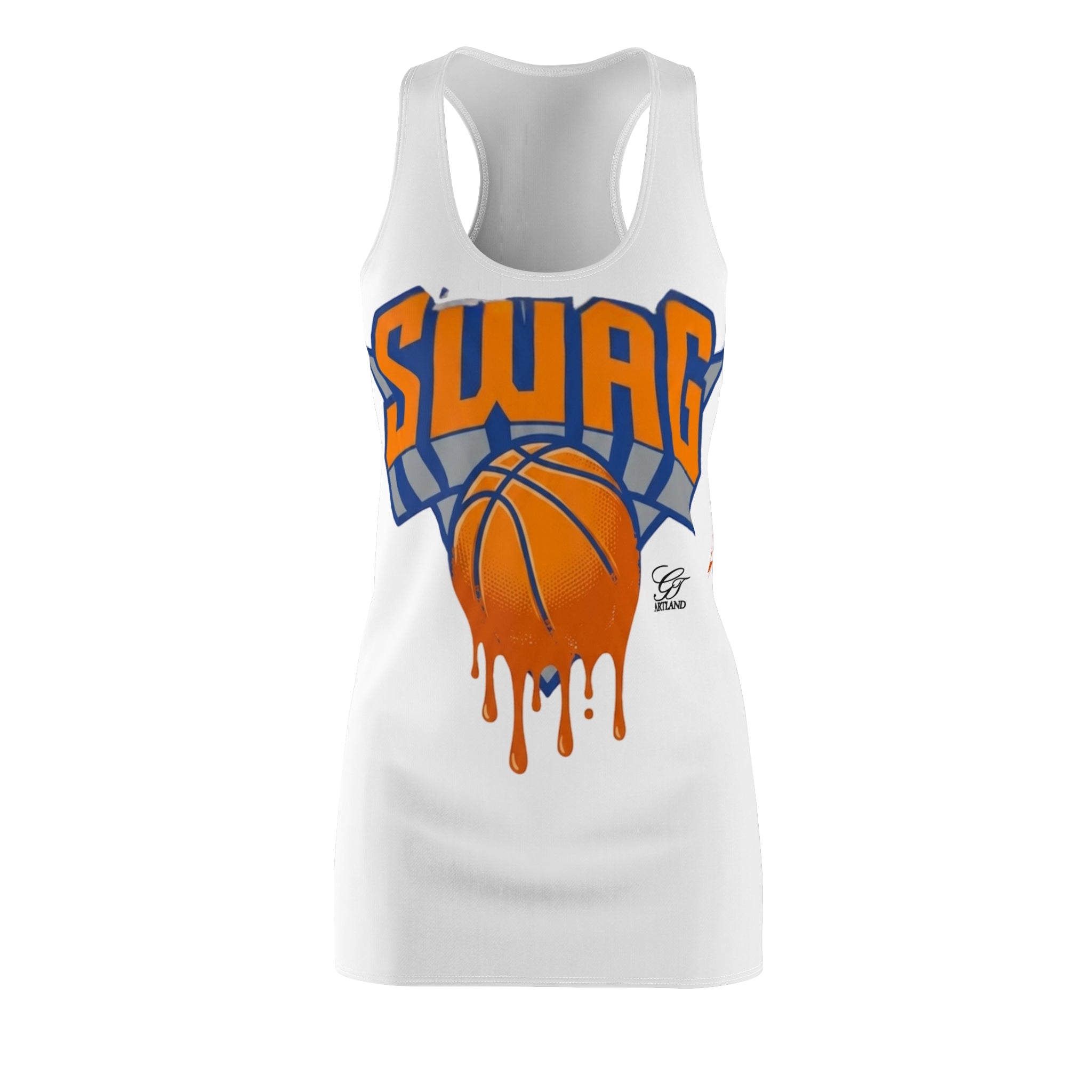 SWAG Dripping Basketball Racerback Dress | Sports Graphic by GT Artland