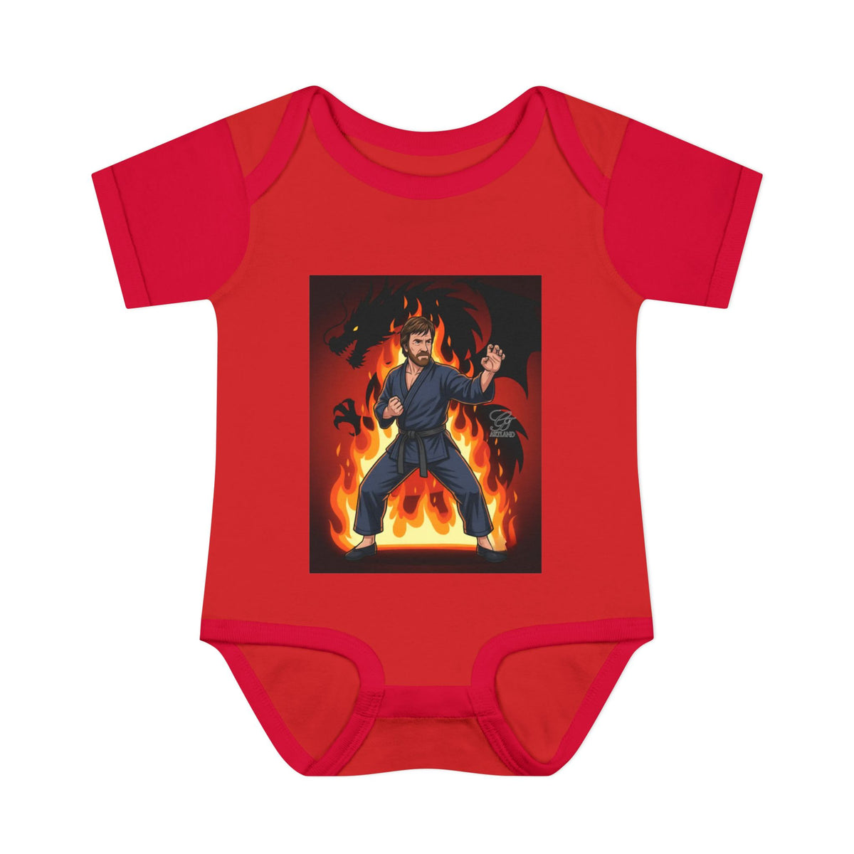 Flame Ninja Infant Bodysuit | Dragon Fire Martial Arts Baby Onesie