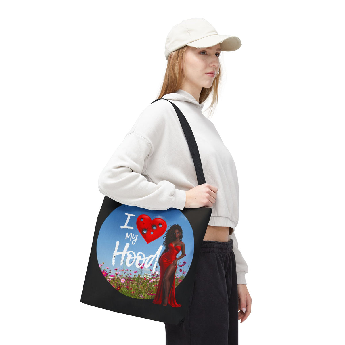 I Love My Hood tote bag | All-over print handbag