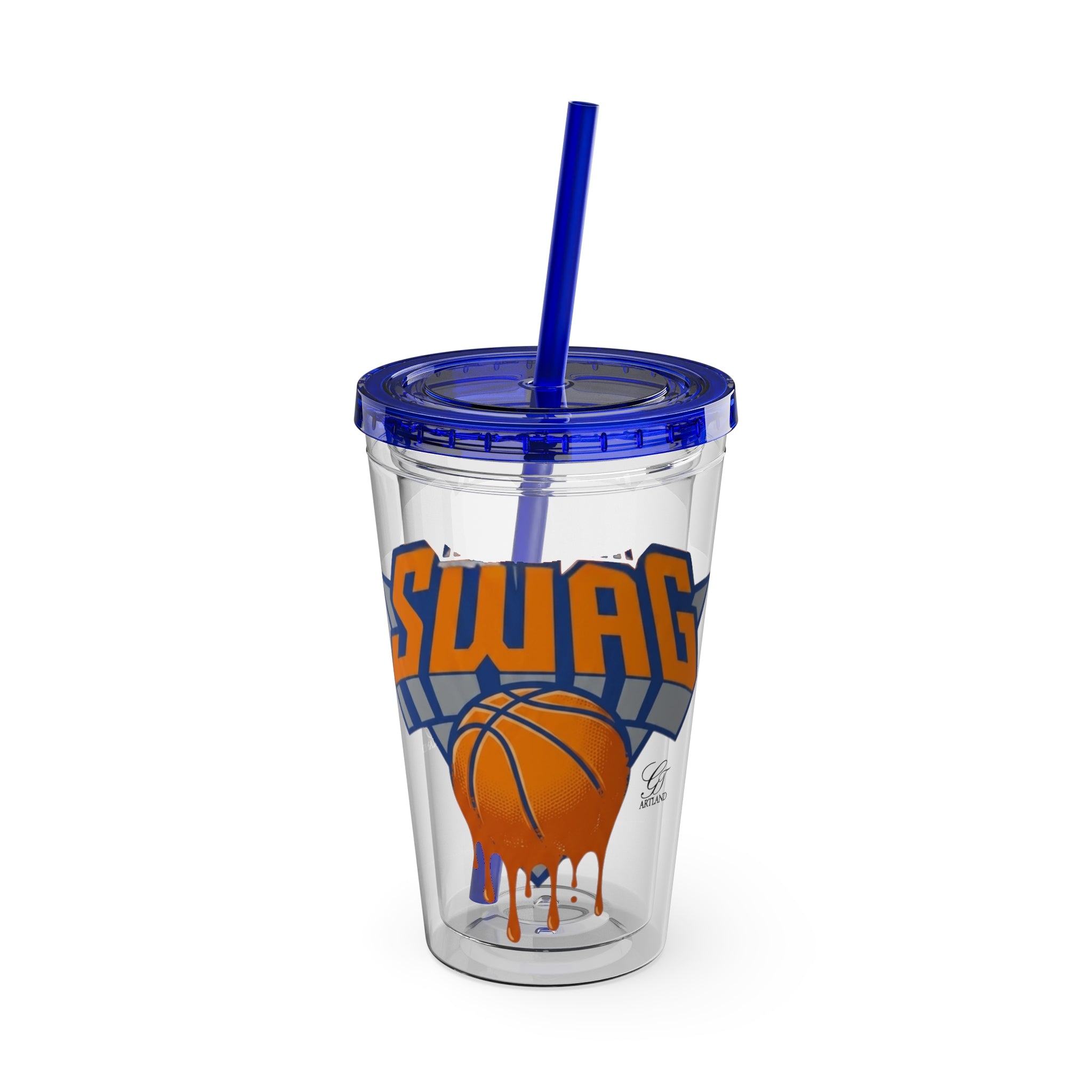 Swag Dripping Basketball Tumbler | 16oz Straw Cup by GT Artland