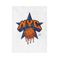 NYC Dripping Basketball Velveteen Microfiber Blanket | Sports City Logo Throw by GT Artland