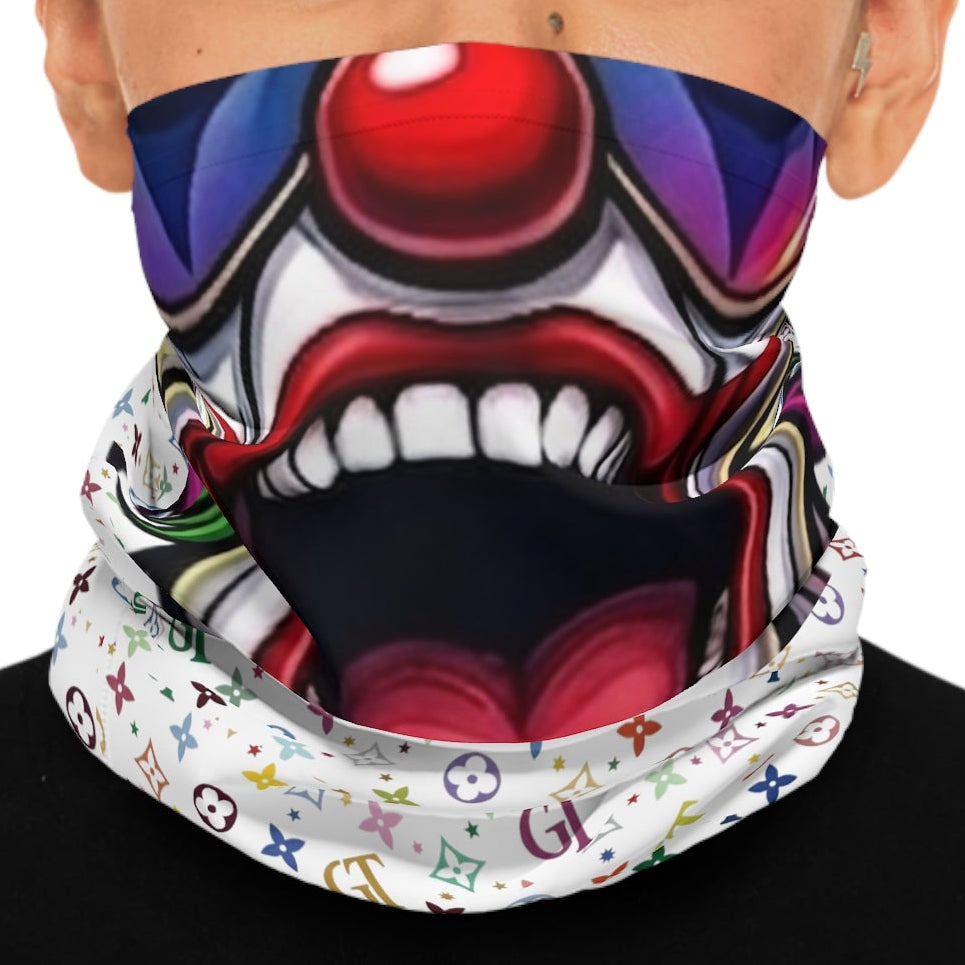 Clown Scream Neck Gaiter — Colorful Patterned Face Tube for Festivals & Costume Wear by GT Artland