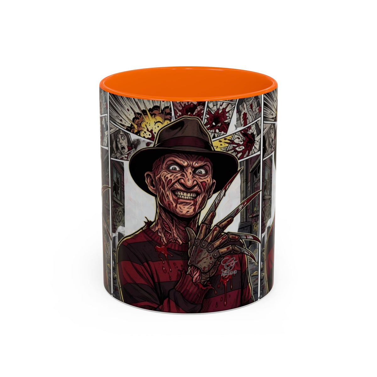 Elm Street Gangsta Horror Illustration COFFEE MUG | Horror Slasher Artwork by GT Artland